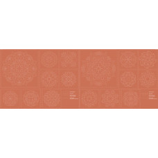 Mandala Sashiko Panel - Burnt Clay